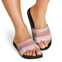 Pastel Pink Samoa Siapo Teuila Flowers Slide Sandals - Polynesian Pride