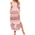 Pastel Pink Samoa Siapo Teuila Flowers Summer Maxi Dress - Polynesian Pride