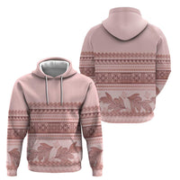 Pastel Pink Samoa Siapo Teuila Flowers Zip Hoodie - Polynesian Pride