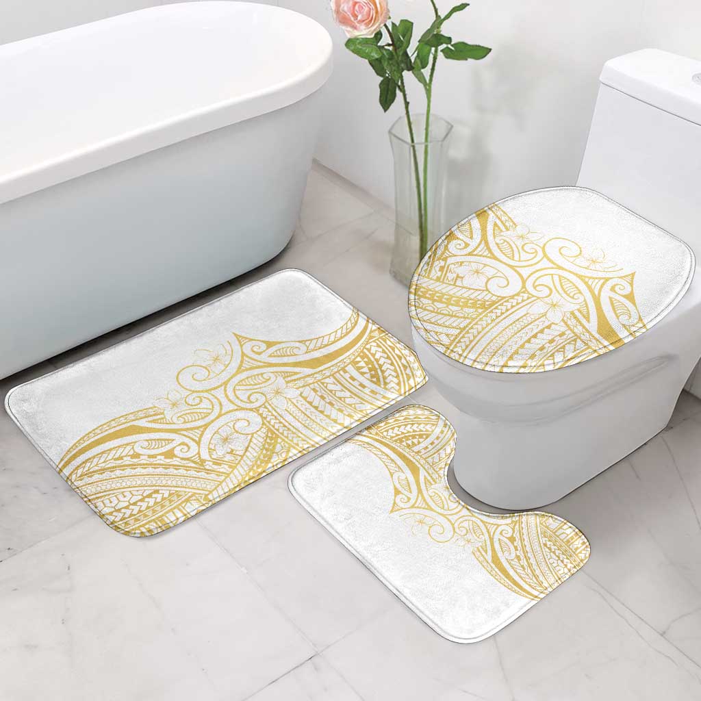 Polynesia White Sunday Bathroom Set Plumeria Polynesian Tribal Gold Color LT14 - Polynesian Pride