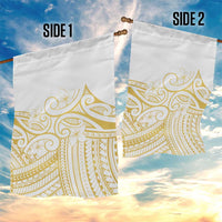 Polynesia White Sunday Garden Flag Plumeria Polynesian Tribal Gold Color LT14 - Polynesian Pride