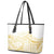 Polynesia White Sunday Leather Tote Bag Plumeria Polynesian Tribal Gold Color - Polynesian Pride