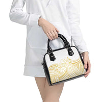 Polynesia White Sunday Shoulder Handbag Plumeria Polynesian Tribal Gold Color LT14 - Polynesian Pride
