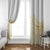 Polynesia White Sunday Window Curtain Plumeria Polynesian Tribal Gold Color - Polynesian Pride
