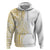 Polynesia White Sunday Zip Hoodie Plumeria Polynesian Tribal Gold Color - Polynesian Pride