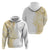 Polynesia White Sunday Zip Hoodie Plumeria Polynesian Tribal Gold Color - Polynesian Pride