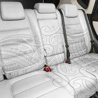 Polynesia White Sunday Back Car Seat Cover Plumeria Polynesian Tribal Grey Color - Polynesian Pride