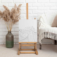 Polynesia White Sunday Canvas Wall Art Plumeria Polynesian Tribal Grey Color - Polynesian Pride