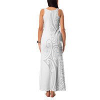 Polynesia White Sunday Family Matching Tank Maxi Dress and Hawaiian Shirt Plumeria Polynesian Tribal Grey Color LT14 - Polynesian Pride