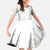 Polynesia White Sunday Kid Short Sleeve Dress Plumeria Polynesian Tribal Grey Color - Polynesian Pride