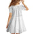 Polynesia White Sunday Kid Short Sleeve Dress Plumeria Polynesian Tribal Grey Color - Polynesian Pride