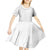Polynesia White Sunday Kid Short Sleeve Dress Plumeria Polynesian Tribal Grey Color - Polynesian Pride