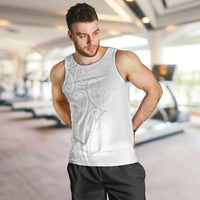 Polynesia White Sunday Men Tank Top Plumeria Polynesian Tribal Grey Color - Polynesian Pride