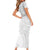 Polynesia White Sunday Short Sleeve Bodycon Dress Plumeria Polynesian Tribal Grey Color - Polynesian Pride