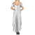 Polynesia White Sunday Summer Maxi Dress Plumeria Polynesian Tribal Grey Color - Polynesian Pride