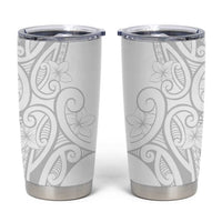 Polynesia White Sunday Tumbler Cup Plumeria Polynesian Tribal Grey Color LT14 White - Polynesian Pride
