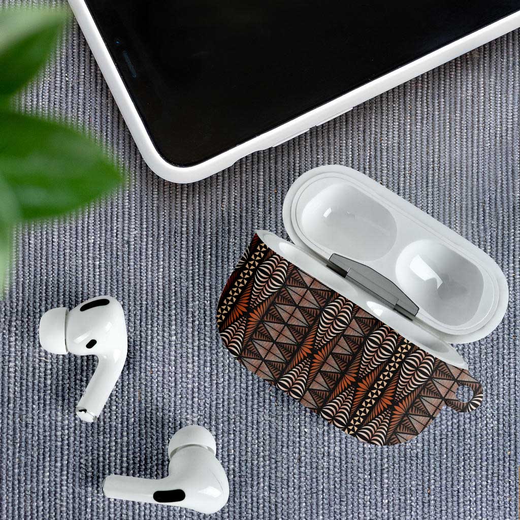 Malo e lelei Tonga AirPods Case Tongan Ngatu Vintage Brown LT14 - Polynesian Pride