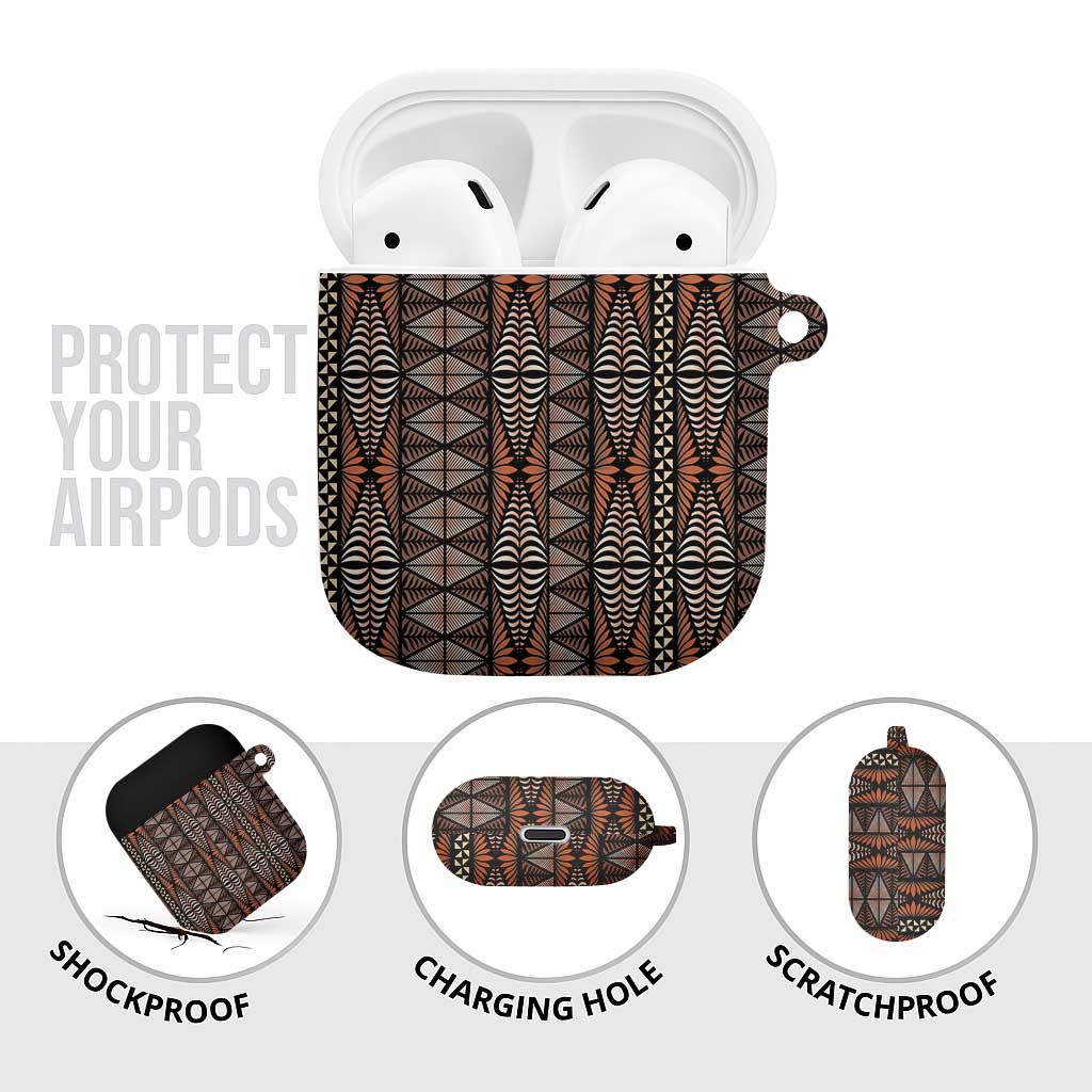 Malo e lelei Tonga AirPods Case Tongan Ngatu Vintage Brown LT14 - Polynesian Pride
