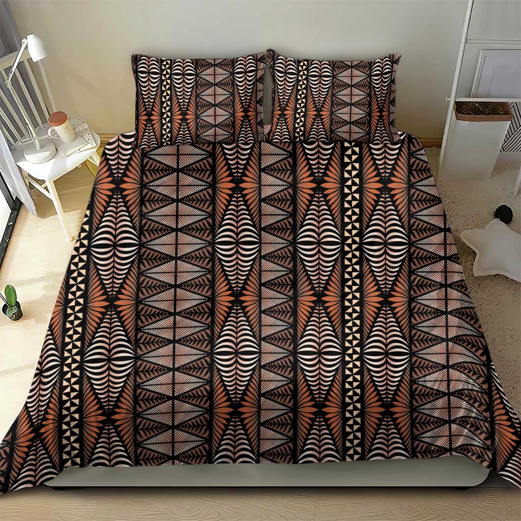 Malo e lelei Tonga Bedding Set Tongan Ngatu Vintage Brown - Polynesian Pride