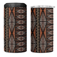 Malo e lelei Tonga 4 in 1 Can Cooler Tumbler Tongan Ngatu Vintage Brown LT14 One Size: 16 oz Brown - Polynesian Pride