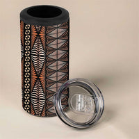 Malo e lelei Tonga 4 in 1 Can Cooler Tumbler Tongan Ngatu Vintage Brown LT14 - Polynesian Pride