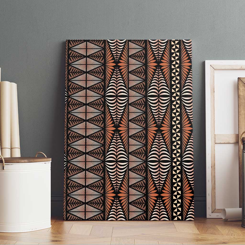 Malo e lelei Tonga Canvas Wall Art Tongan Ngatu Vintage Brown - Polynesian Pride