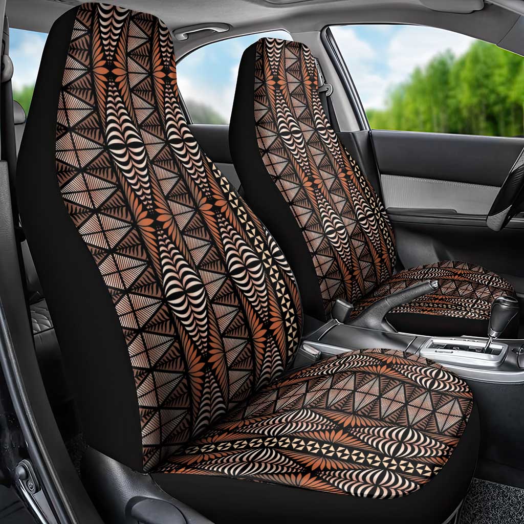Malo e lelei Tonga Car Seat Cover Tongan Ngatu Vintage Brown LT14 - Polynesian Pride