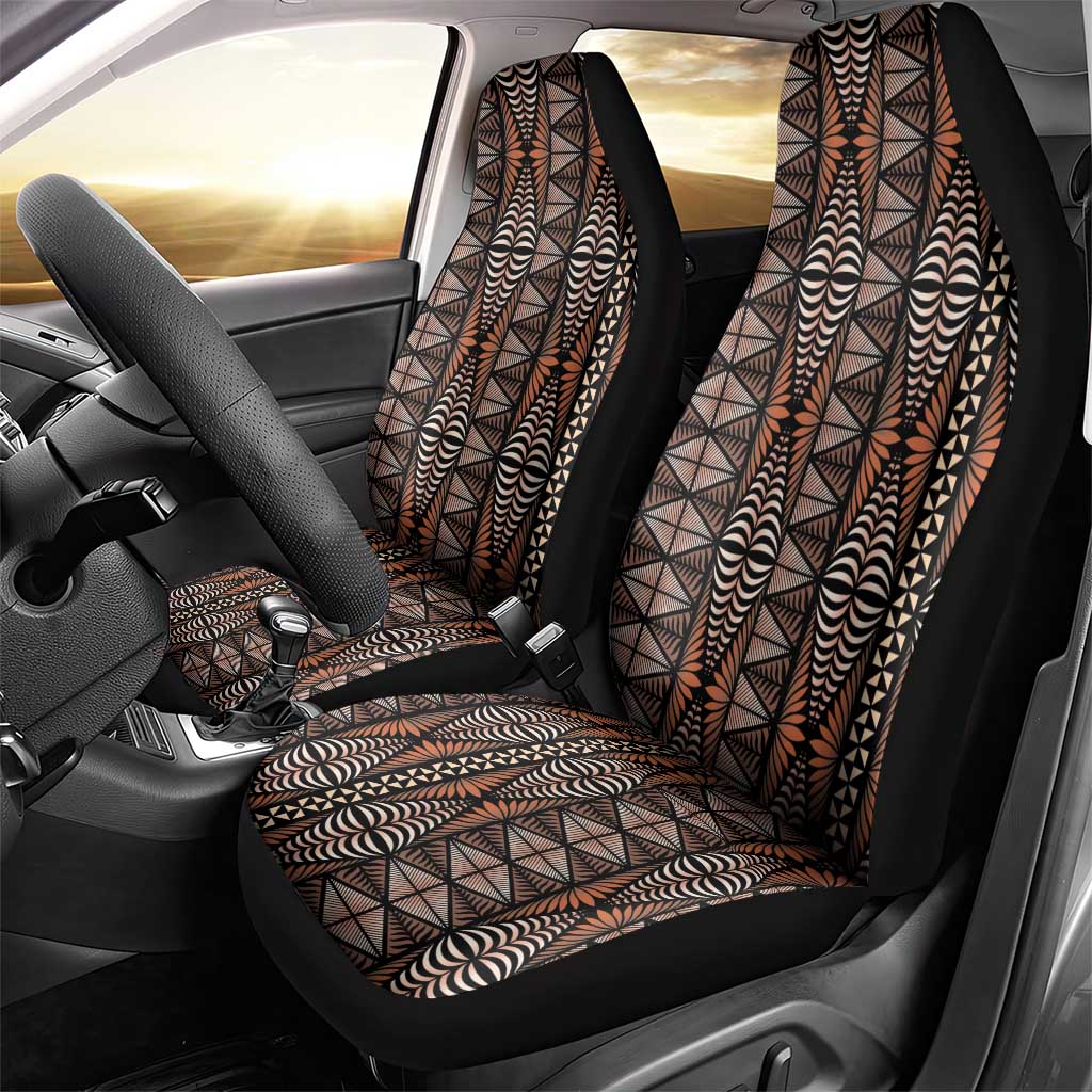 Malo e lelei Tonga Car Seat Cover Tongan Ngatu Vintage Brown LT14 - Polynesian Pride