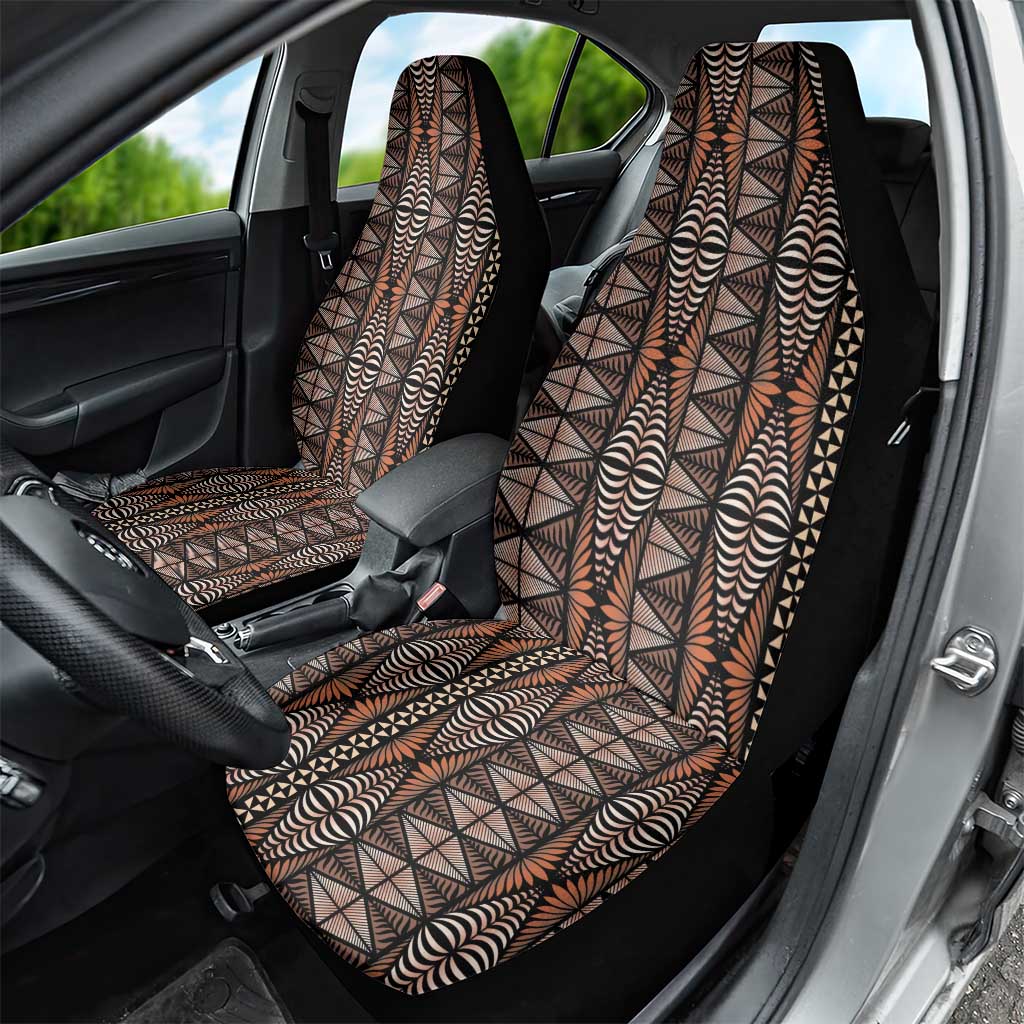 Malo e lelei Tonga Car Seat Cover Tongan Ngatu Vintage Brown LT14 - Polynesian Pride