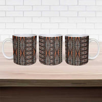 Malo e lelei Tonga Ceramic Mug Tongan Ngatu Vintage Brown LT14 - Polynesian Pride