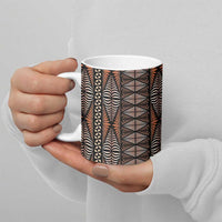 Malo e lelei Tonga Ceramic Mug Tongan Ngatu Vintage Brown LT14 - Polynesian Pride