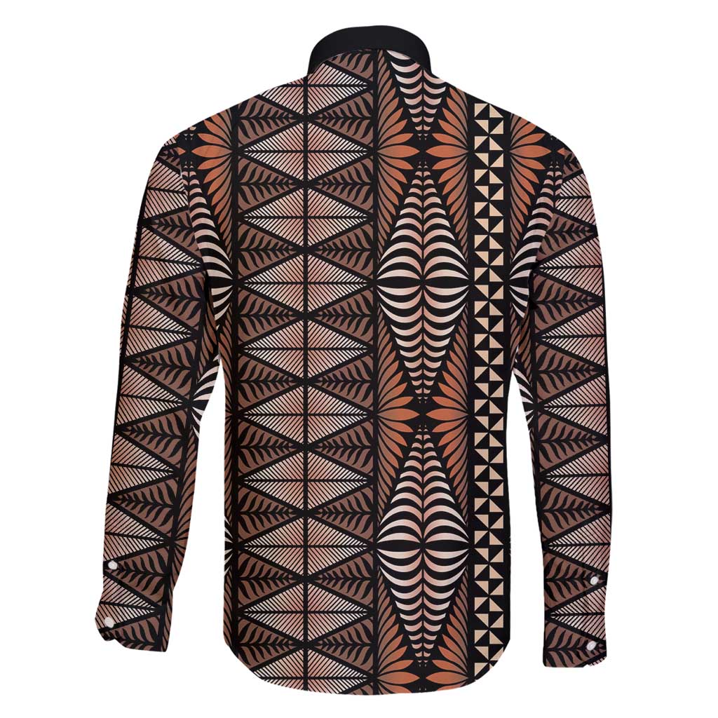 Malo e lelei Tonga Family Matching Mermaid Dress and Hawaiian Shirt Tongan Ngatu Vintage Brown LT14 - Polynesian Pride