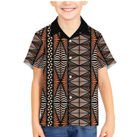 Malo e lelei Tonga Family Matching Mermaid Dress and Hawaiian Shirt Tongan Ngatu Vintage Brown LT14 Son's Shirt Brown - Polynesian Pride