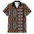 Malo e lelei Tonga Family Matching Off The Shoulder Long Sleeve Dress and Hawaiian Shirt Tongan Ngatu Vintage Brown - Polynesian Pride