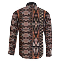 Malo e lelei Tonga Family Matching Off The Shoulder Long Sleeve Dress and Hawaiian Shirt Tongan Ngatu Vintage Brown LT14 - Polynesian Pride