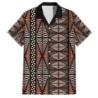 Malo e lelei Tonga Family Matching Off Shoulder Short Dress and Hawaiian Shirt Tongan Ngatu Vintage Brown LT14 Dad's Shirt - Short Sleeve Brown - Polynesian Pride