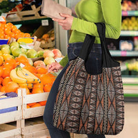 Malo e lelei Tonga Grocery Bag Tongan Ngatu Vintage Brown LT14 - Polynesian Pride