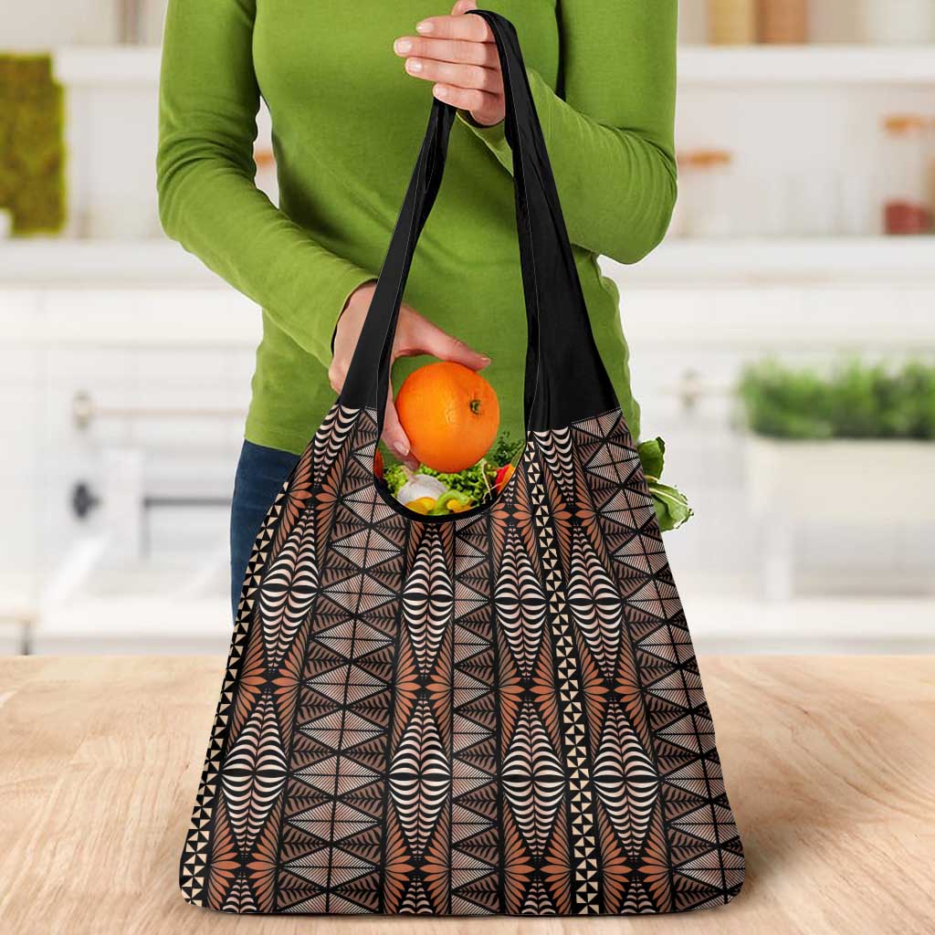 Malo e lelei Tonga Grocery Bag Tongan Ngatu Vintage Brown LT14 - Polynesian Pride