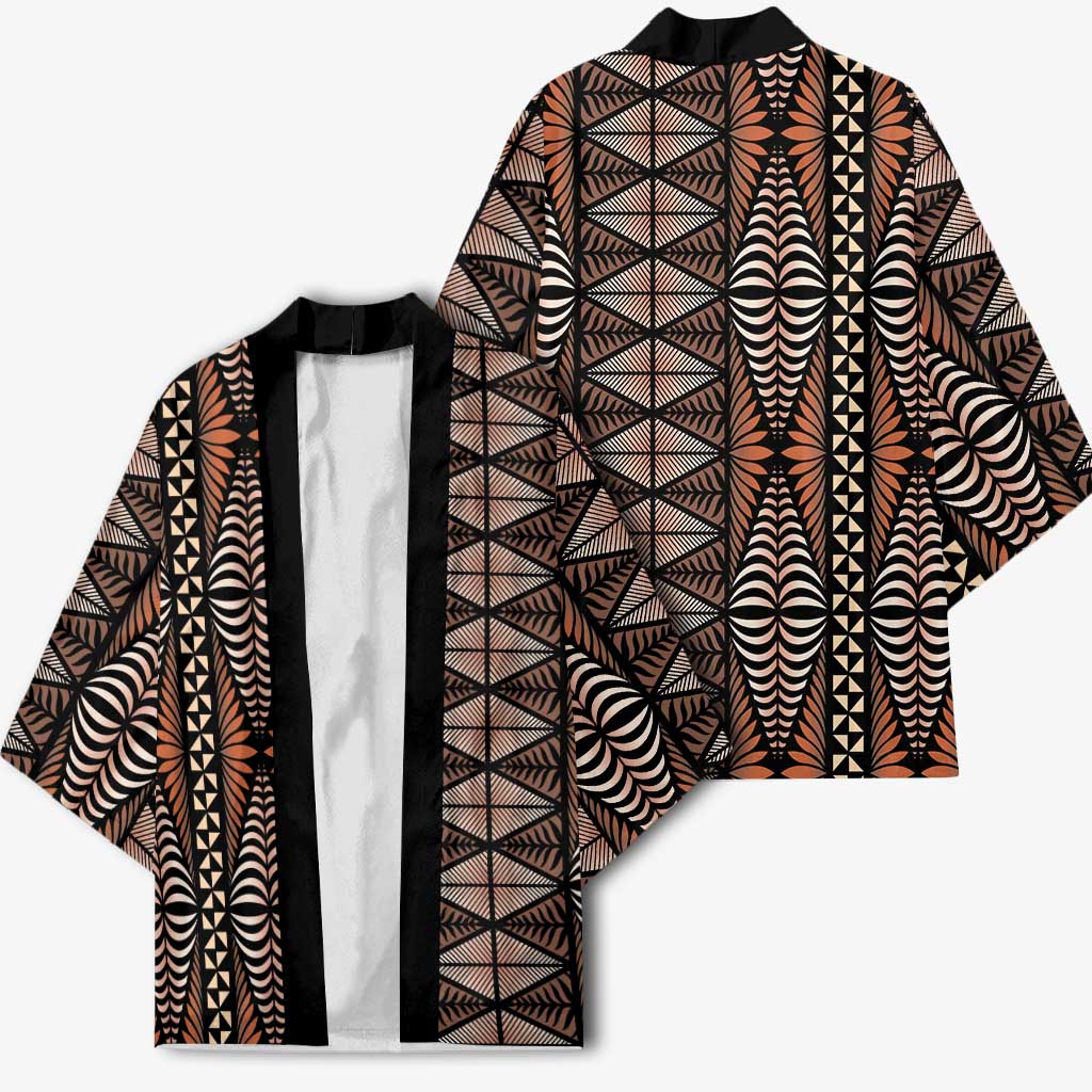Malo e lelei Tonga Kimono Tongan Ngatu Vintage Brown LT14 - Polynesian Pride