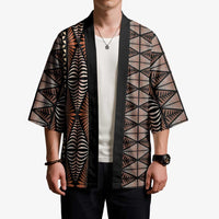 Malo e lelei Tonga Kimono Tongan Ngatu Vintage Brown LT14 - Polynesian Pride