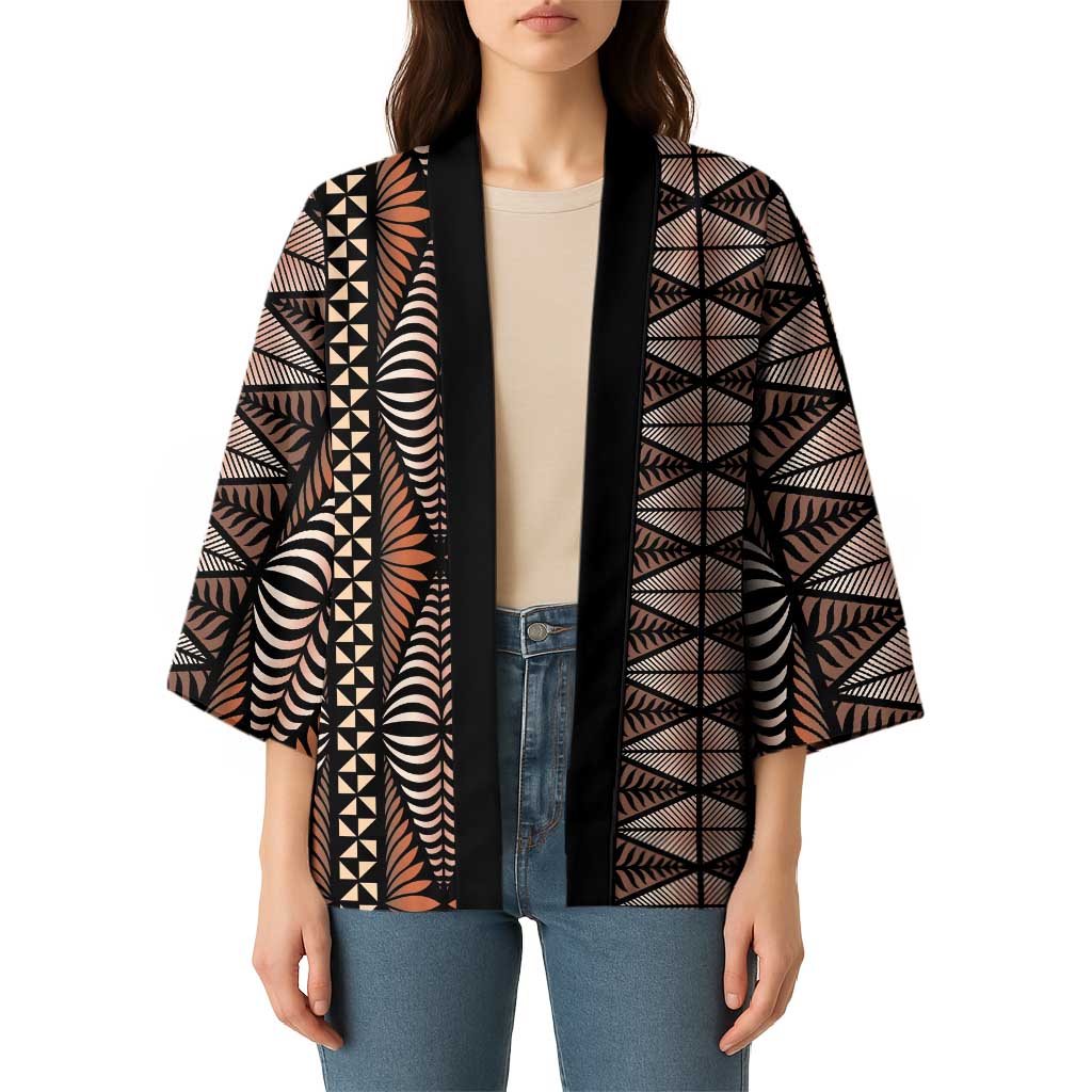 Malo e lelei Tonga Kimono Tongan Ngatu Vintage Brown LT14 - Polynesian Pride