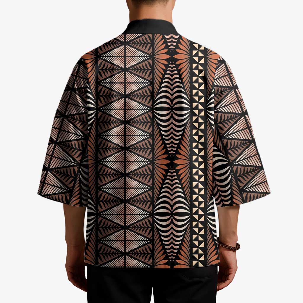 Malo e lelei Tonga Kimono Tongan Ngatu Vintage Brown LT14 - Polynesian Pride