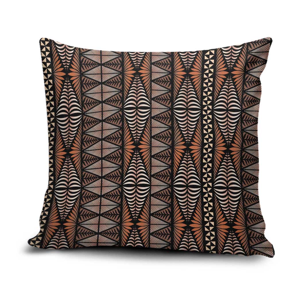 Malo e lelei Tonga Pillow Cover Tongan Ngatu Vintage Brown LT14 Brown - Polynesian Pride