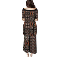 Malo e lelei Tonga Puletasi Tongan Ngatu Vintage Brown - Polynesian Pride