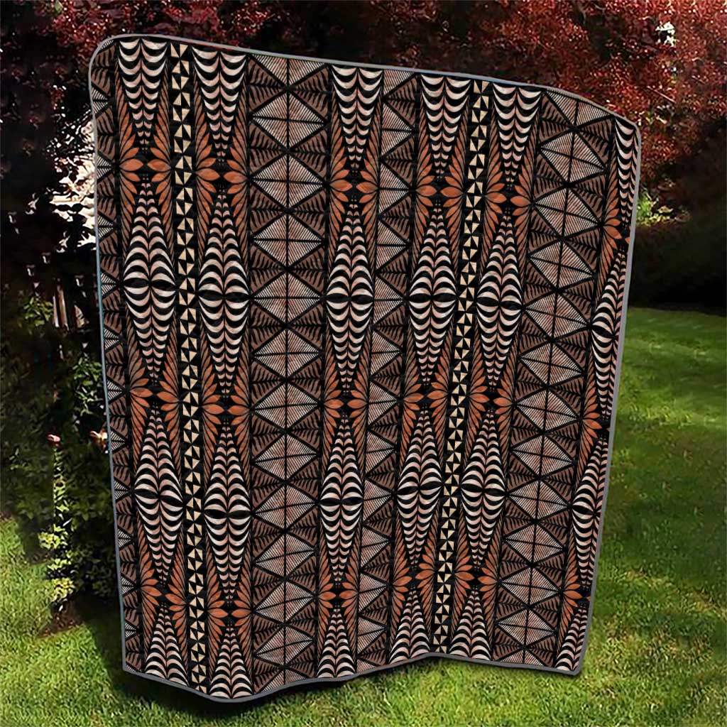Malo e lelei Tonga Quilt Tongan Ngatu Vintage Brown LT14 - Polynesian Pride