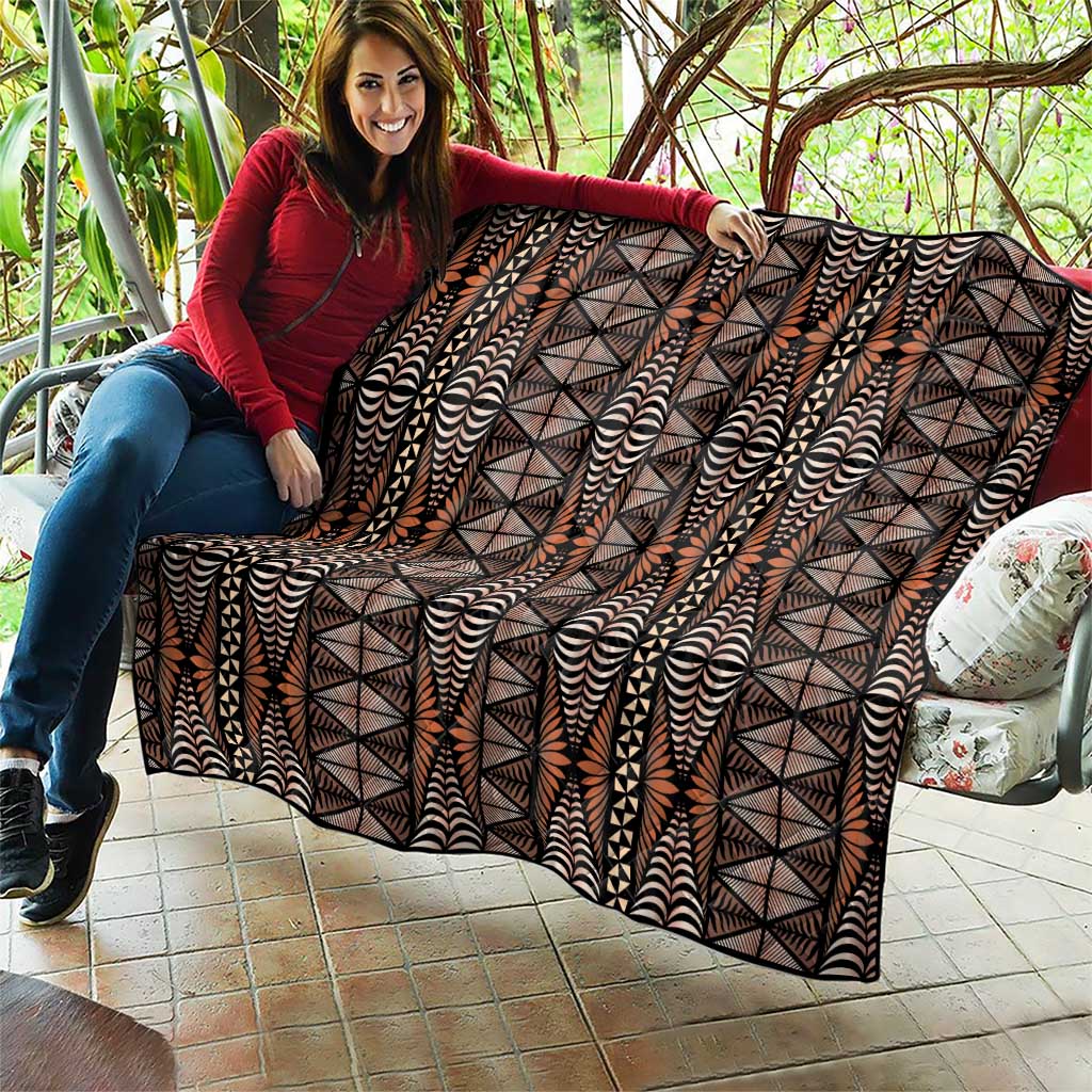 Malo e lelei Tonga Quilt Tongan Ngatu Vintage Brown LT14 - Polynesian Pride