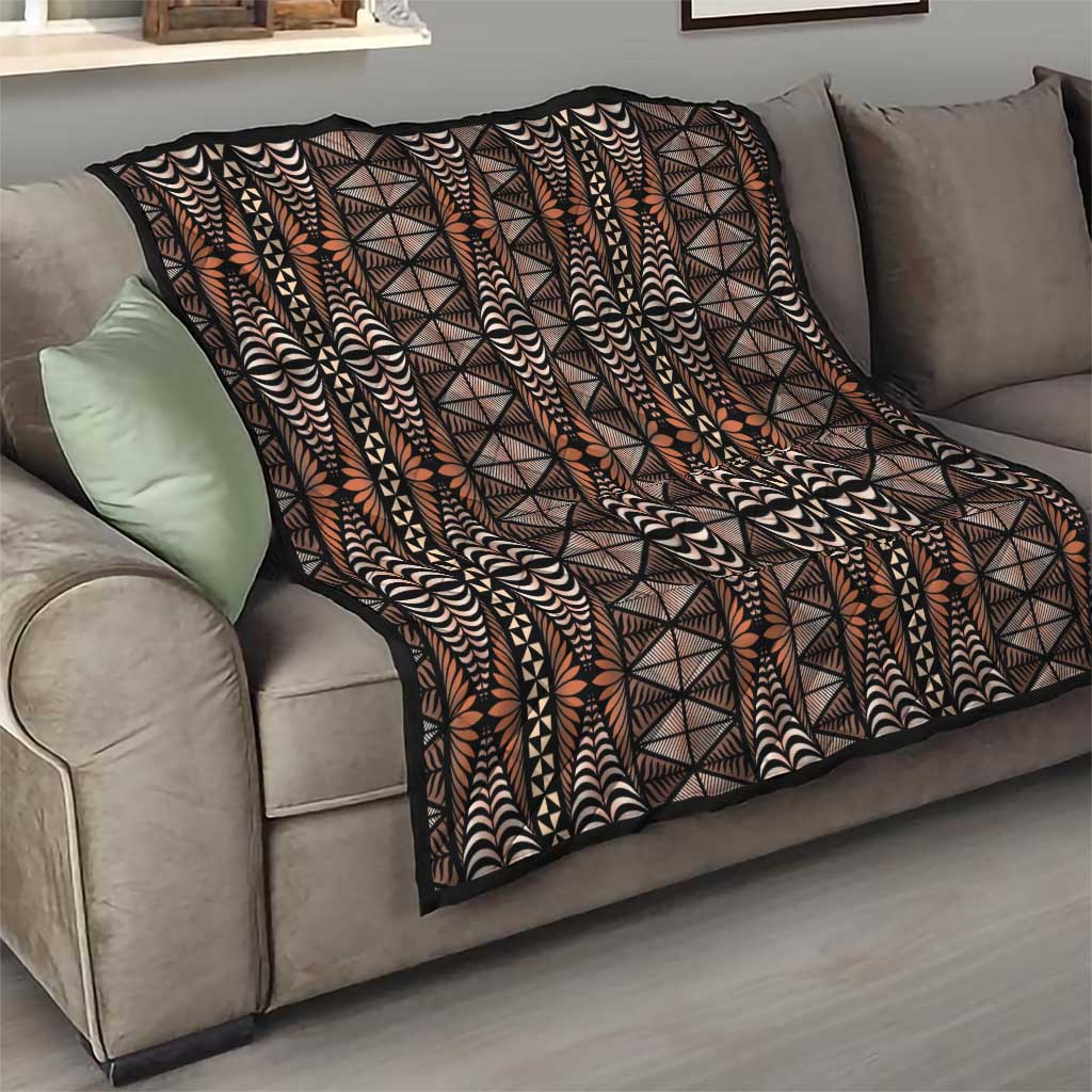 Malo e lelei Tonga Quilt Tongan Ngatu Vintage Brown LT14 - Polynesian Pride