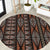 Malo e lelei Tonga Round Carpet Tongan Ngatu Vintage Brown - Polynesian Pride