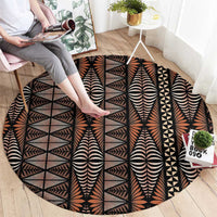 Malo e lelei Tonga Round Carpet Tongan Ngatu Vintage Brown LT14 - Polynesian Pride