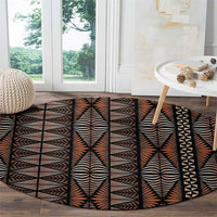 Malo e lelei Tonga Round Carpet Tongan Ngatu Vintage Brown LT14 - Polynesian Pride